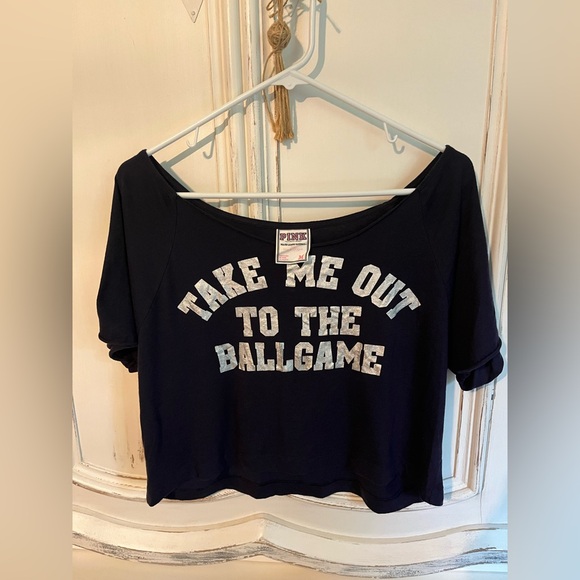 Victoria’s Secret PINK New York Yankees Navy Cropped Top - Picture 6 of 16